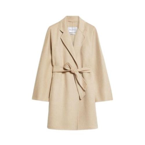 Max Mara Lyxig Ullrock Kimono Stil Beige, Dam