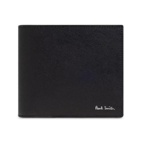 Paul Smith Svart Läder Bi-Fold Plånbok Black, Herr