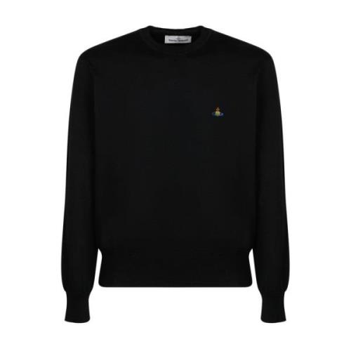 Vivienne Westwood Svart Stickat med Multifärgad Orb Broderi Black, Her...