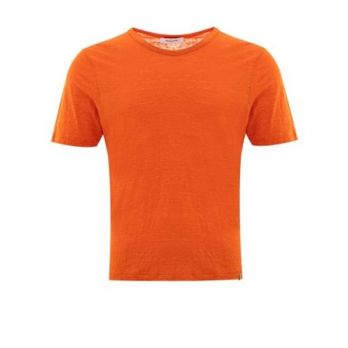 Gran Sasso Linne T-shirt med halvärmar Orange, Herr