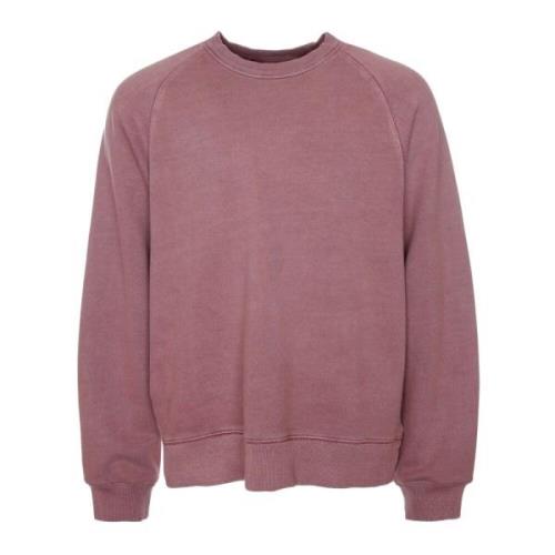 Carhartt Wip Raglan Sweatshirt i Tung Bomull Loose Fit Pink, Herr