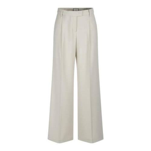 Seductive Artistic Wool Blend Wide Leg Pants Beige, Dam