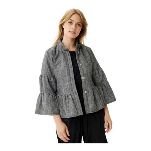 IN Front Libby Jacket Blazer Svart Gray, Dam