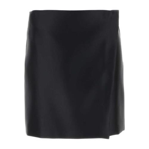 Philosophy di Lorenzo Serafini Satin Mini Kjol Black, Dam