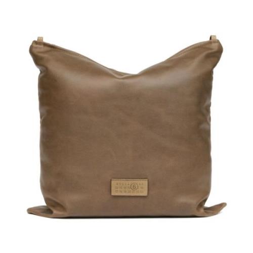 MM6 Maison Margiela Mörkbrun läder toteväska Brown, Dam