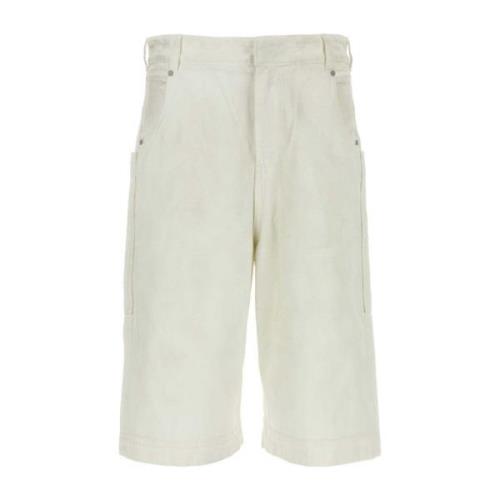 Entire Studios Ivory Denim Bermuda Shorts White, Herr