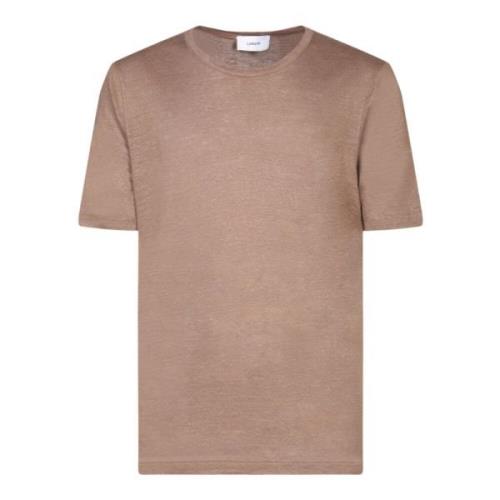 Lardini Beige Linne T-shirt Casual Stil Beige, Herr