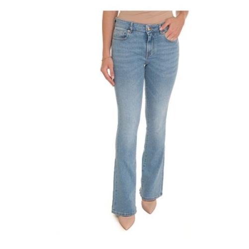 Tramarossa Flared Denim Jeans med Anpassningsbara Bokstäver Blue, Dam