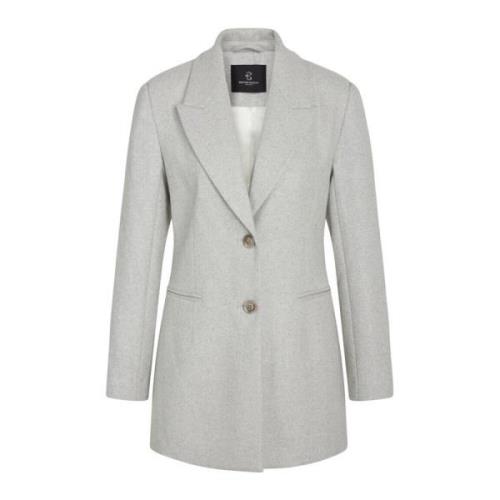 Bruuns Bazaar Elderbbfana Blazer Light Grey Melange Gray, Dam