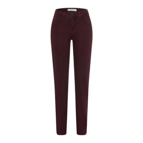 Brax Carola Aubergine Byxor Straight Leg Purple, Dam