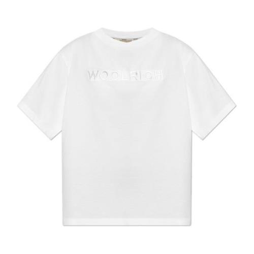 Woolrich T-shirt med logotyp White, Dam