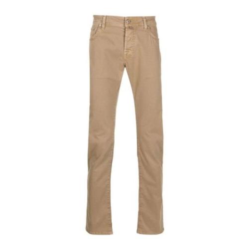 Jacob Cohën Cropped Trousers Beige, Herr