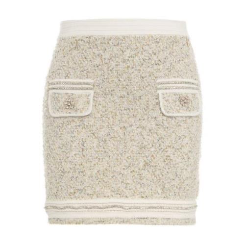 Blugirl Glitter Mini Kjol med Fickor Beige, Dam