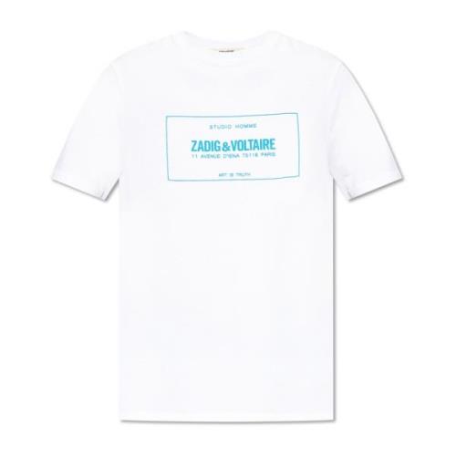 Zadig & Voltaire T-shirt med Ted-logotyp White, Herr