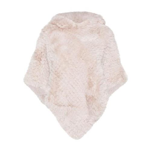 Liu Jo Faux-Fur Cape Style Jackor Beige, Dam