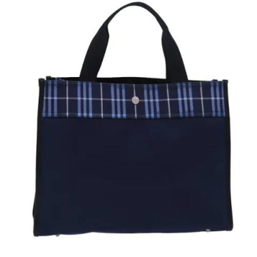 Burberry Vintage Pre-owned Nylon totevskor Blue, Dam