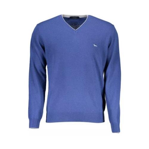 Harmont & Blaine V-ringad Pullover med Kontrastdetaljer Blue, Herr