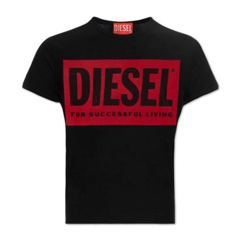 Diesel T-shirt med logotyp T-Malun Black, Dam