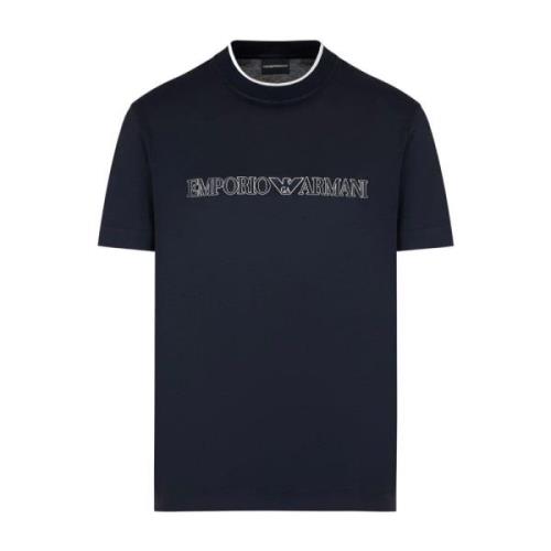 Emporio Armani T-Shirts Blue, Herr