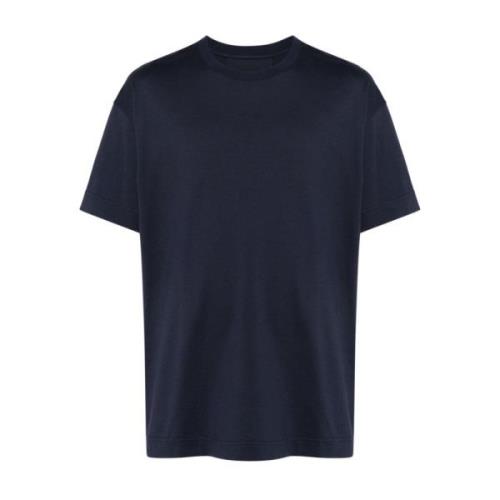 Givenchy Blå Jersey Präglad Logotyp Rund Hals Blue, Herr