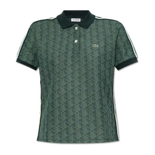 Lacoste Polo med monogram Green, Dam