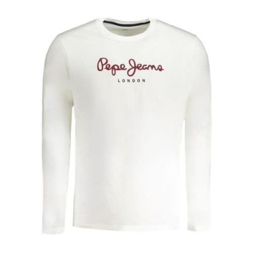 Pepe Jeans Stilig bomullst-shirt med tryck White, Herr