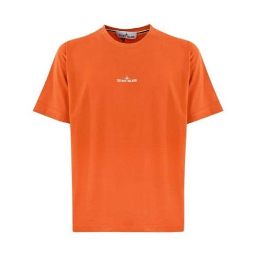 Stone Island Casual Bomull T-shirt Orange, Herr