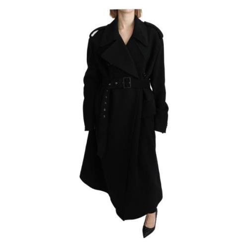 Dolce & Gabbana Belted Coats Black, Dam