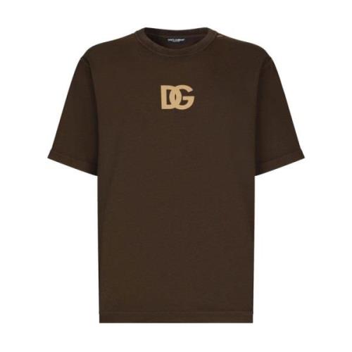 Dolce & Gabbana Casual Bomull T-shirt för Män Brown, Herr