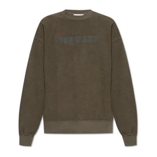 Alexander McQueen Sweatshirt med logotyp Green, Herr