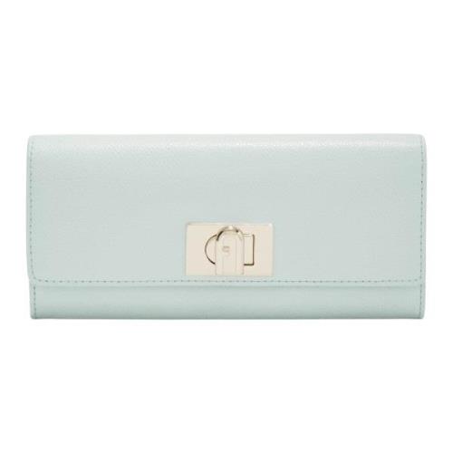 Furla Elegant Printed Leather Continental Wallet Blue, Dam