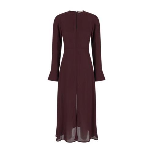 Semicouture Bordeaux Midi Klänning med Långa ärmar Red, Dam