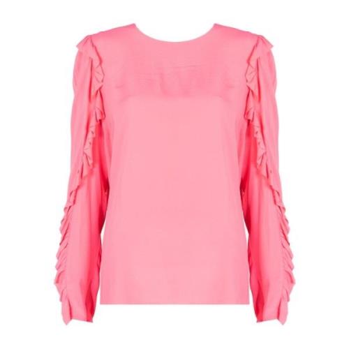 Liu Jo Elegant Blus med Volangärmar Pink, Dam