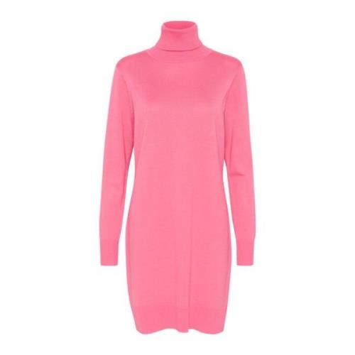 Saint Tropez Chateau Rose Rollneck Klänning Pink, Dam