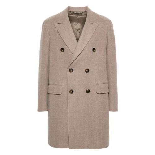 Canali Dubbelknäppt ullrock Beige, Herr