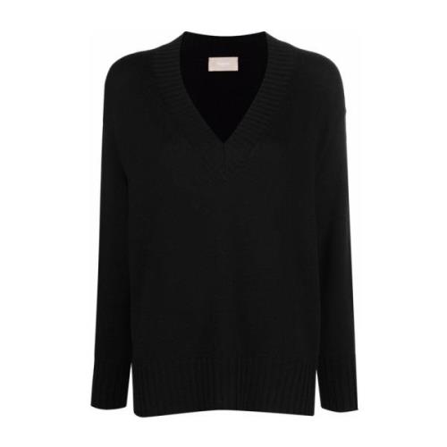 Drumohr V-neck Knitwear Black, Dam