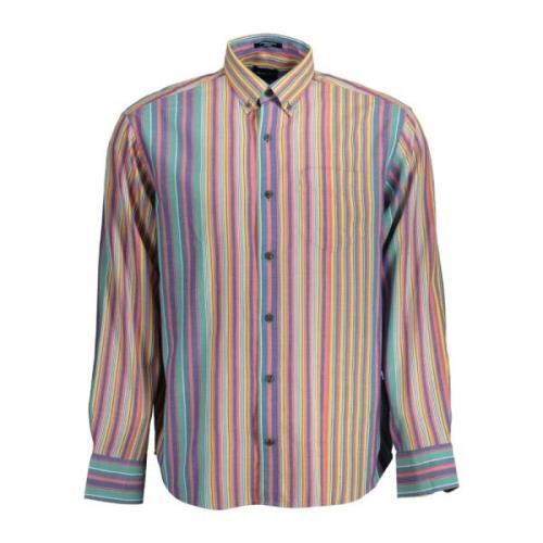 Gant Blå Långärmad Skjorta Button Down Multicolor, Herr