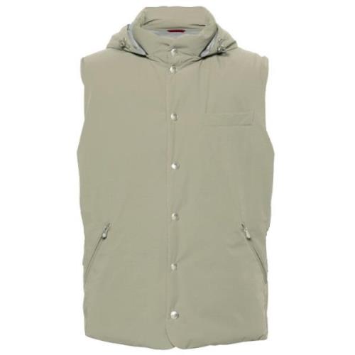 Brunello Cucinelli Grön Vadderad Gilet Green, Herr