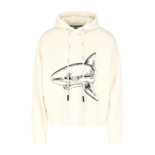 Palm Angels Vita Hoodies White, Herr