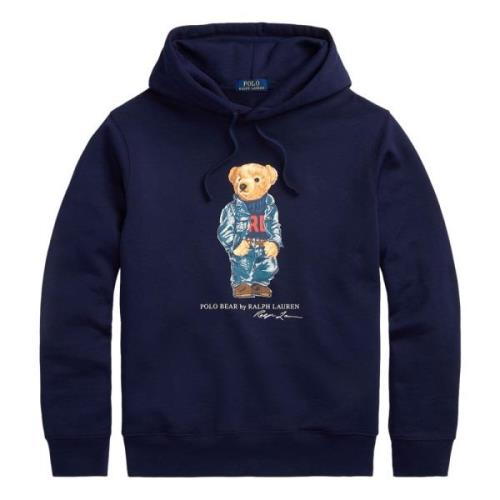 Polo Ralph Lauren Navy Denim Bear Sweatshirt Blue, Herr