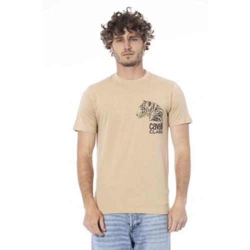 Cavalli Class Logo Print Kortärmad T-shirt Beige, Herr