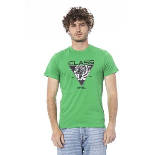 Cavalli Class Logo Print Kortärmad T-shirt Green, Herr