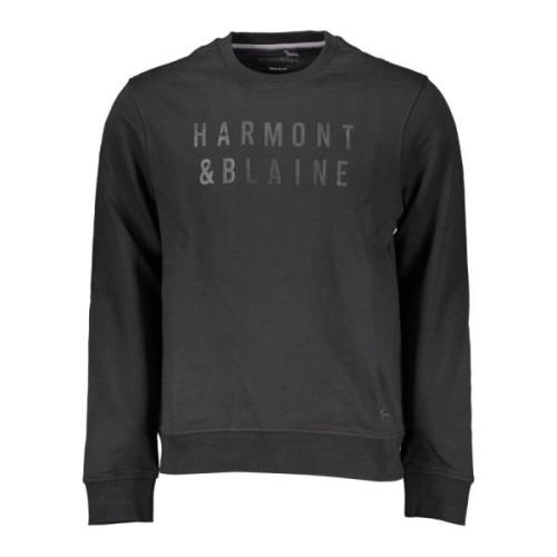 Harmont & Blaine Svart Sweatshirt med Långärmad och Logotyptryck Black...