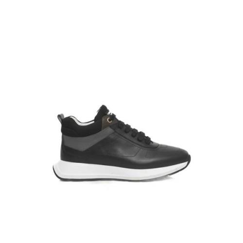 Cerruti 1881 Svarta Läder Platform Sneakers Logo Black, Dam