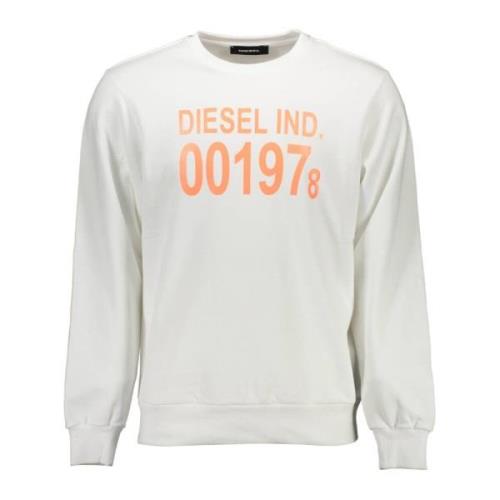 Diesel Långärmad Crewneck Sweatshirt Vit White, Herr