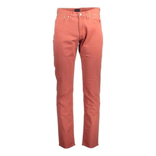 Gant Röd Bomull Jeans Byxor Red, Herr