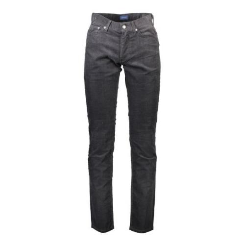 Gant Herr Grå Byxor Slim Fit Logo Gray, Herr