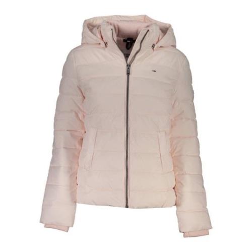 Tommy Hilfiger Rosa Huva Jacka med Logodetalj Pink, Dam