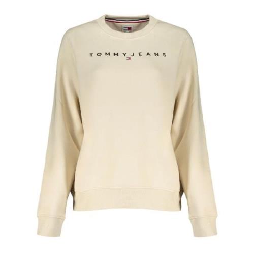 Tommy Hilfiger Beige hoodie med broderat logotyp Beige, Dam