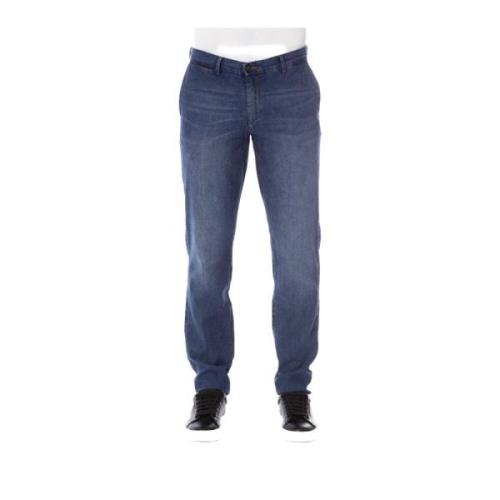 Trussardi Denim Jeans - Knapp och Dragkedja Blue, Herr